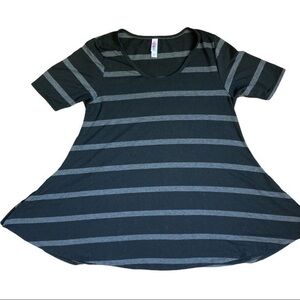 Luluroe XS soft tee Black & grey stripes flares